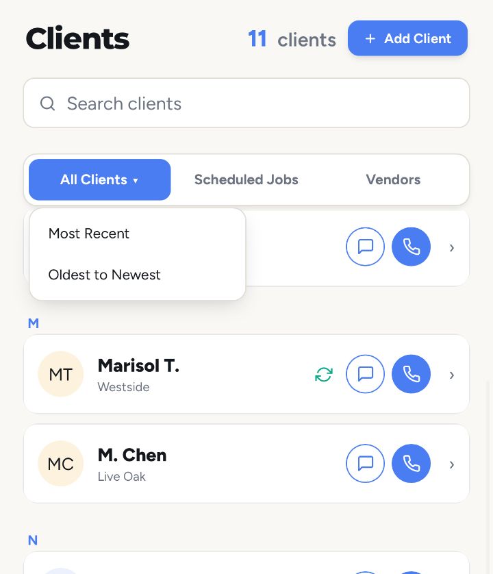 Client list