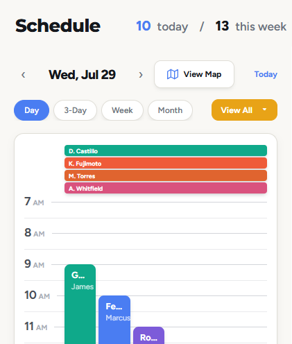 Today's schedule